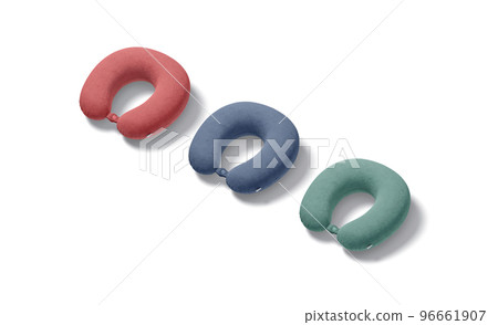 Blank colored travel pillow mockup, side view Blank colored travel pillow mockup, side view 96661907