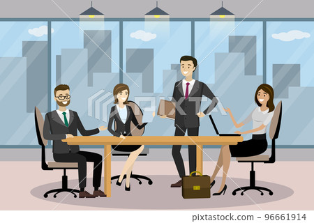 Business people in Cartoon Modern office 96661914