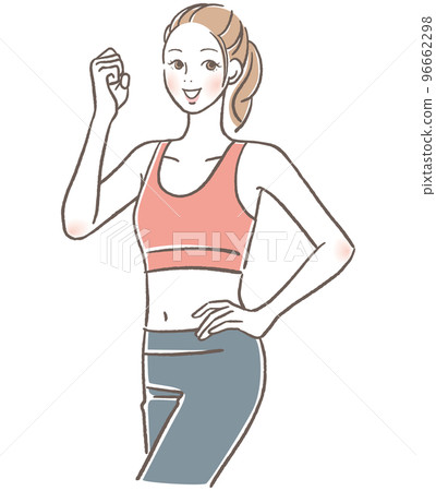 A woman doing a guts pose 96662298