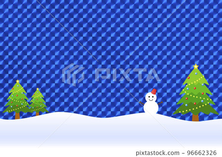 聖誕形象。雪人和聖誕樹。 96662326