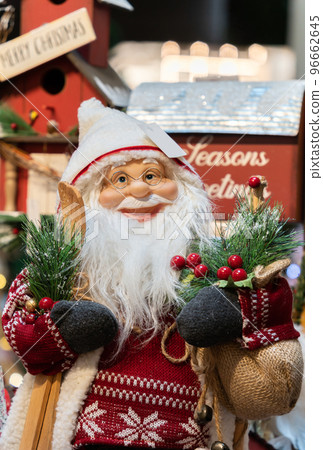 Close-up view of a Christmas Santa Claus decoration. 96662645