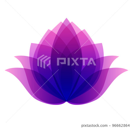 Lotus logotype. Water lily icon, isolated flower symbol. Design template for beauty salon, spa or cosmetics brand style. Jpeg 96662864