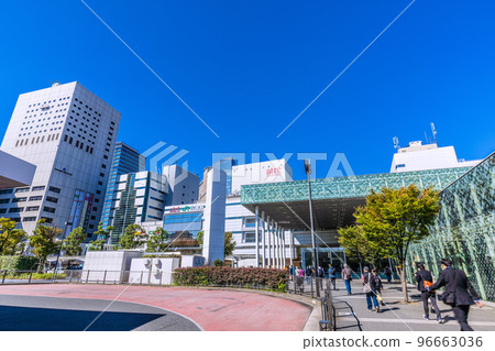 日本川崎城市景觀川崎站和川崎日航酒店景觀 日本川崎城市景觀川崎站和川崎日航酒店景觀 96663036