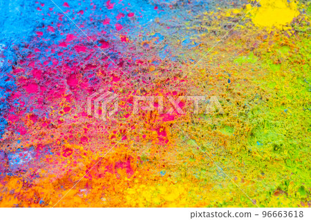 Holi coloured powder background. Traditional holi paint texture. 96663618
