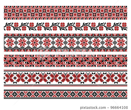 Set of national ukrainian pattern or cross stitch 96664108