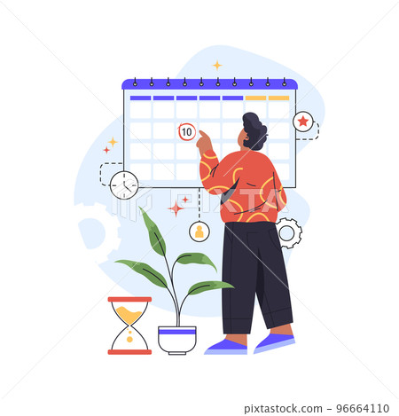 Planning date task, calendar mark, vector image. 96664110