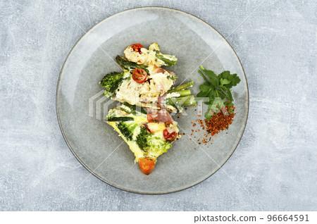 Asparagus casserole with bacon, keto diet Asparagus casserole with bacon, keto diet 96664591