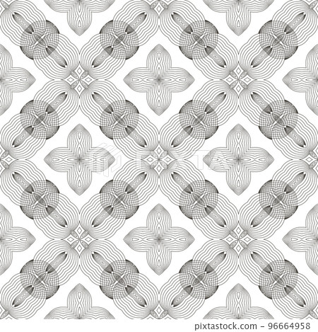 Line Icon Seamless Pattern Isolated on White Background 96664958