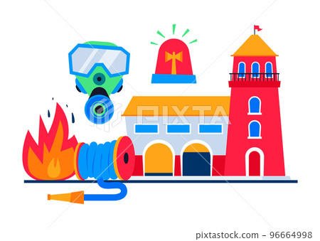 Fire safety and alarm - modern flat design style poster 96664998