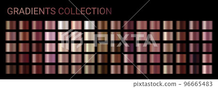 Metallic rose gold, bronze, beige gradient vector colorful swatches texture set. Fall colors palette background template for banner. Autumn palette collection Metal color gradient vector design Metallic rose gold, bronze, beige gradient vector colorful swatches texture set. Fall colors palette background template for banner. Autumn palette collection Metal color gradient vector design 96665483