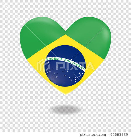 Volumetric heart of Brazil on checkered background denoting transparency, vector Volumetric heart of Brazil on checkered background denoting transparency, vector 96665589