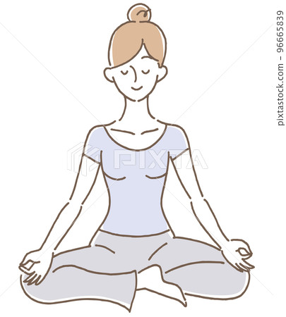 冥想女人（淺藍） 96665839