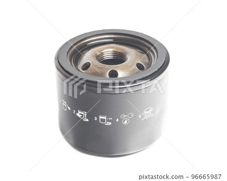 Car oil filter isolated on white background Car oil filter isolated on white background 96665987