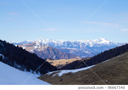 Cesen mount landscape. Italian Alps panorama 96667340