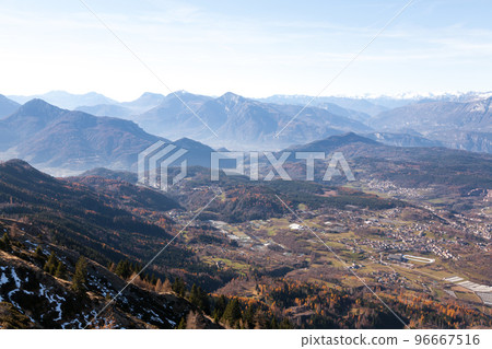 Landscape from Costalta mount top. Italian Alps panorama 96667516