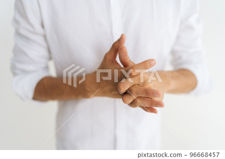 Close-up Cropped Shot Hands of Unrecognizable Nervous Business Man