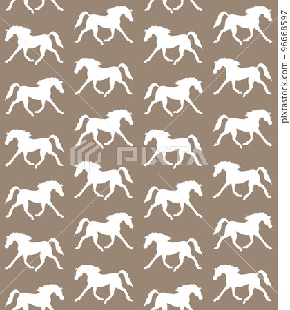 Vector seamless pattern of Arabic horse silhouette Vector seamless pattern of Arabic horse silhouette 96668597