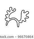 Christmas headband reindeer antler doodle. Hair hoop, headpiece for Christmas party isolated on white background. Cute christmas hand drawn vector illustration, icon, template. 96670864