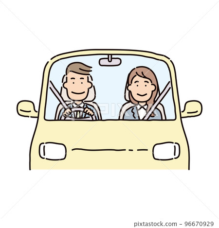 商務_人_男_西裝_開車_副駕駛位女 商務_人_男_西裝_開車_副駕駛位女 96670929