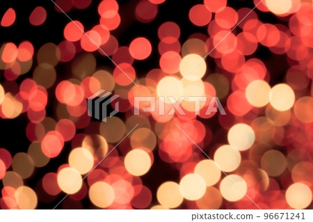 Blurred Christmas background of red lights, defocus bokeh image. 96671241