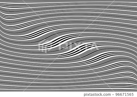 Wavy Lines Pattern with Twisting Movement Effect. 3D Illusion. 96671565