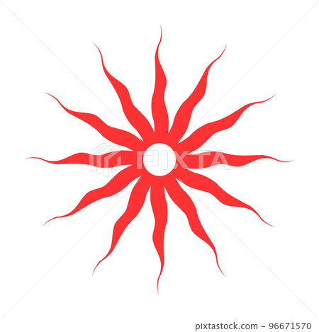 Abstract Red Sun Icon. Element for Design. 96671570