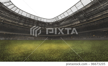 Modern football stadium ready to soccer match Modern football stadium ready to soccer match 96673205