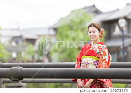 A woman in kimono shape 96673875