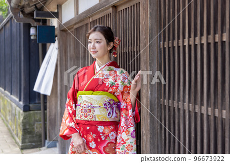 A woman in kimono shape 96673922