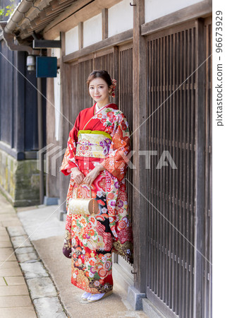 A woman in kimono shape 96673929