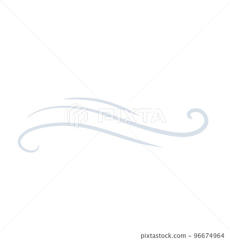 Wind. Air flow. Blue wavy line. Breeze and weather icon. Flat illustration isolated on white background Wind. Air flow. Blue wavy line. Breeze and weather icon. Flat illustration isolated on white background 96674964
