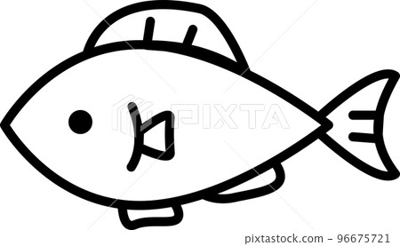 魚的簡單可愛的象形圖插圖 魚的簡單可愛的象形圖插圖 96675721