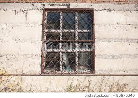 Abandoned industrial dilapidated buildings. Old mine. Abandoned industrial dilapidated buildings. Old mine. 96676340
