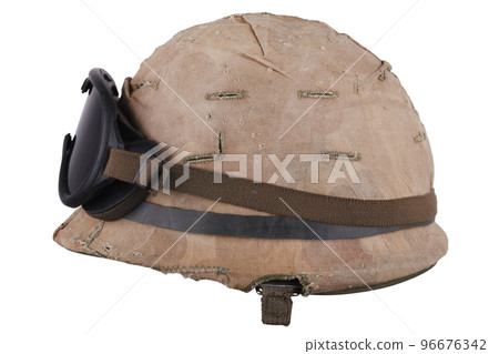 US Army helmet Vietnam war period with camouflage cover goggles 96676342