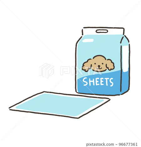 寵物床單的可愛插畫 寵物床單的可愛插畫 96677361