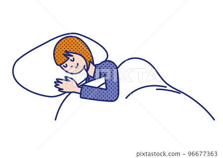 A woman sleeping soundly on a futon (bed) A woman sleeping soundly on a futon (bed) 96677363