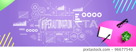 Hyperautomation theme with notebook and pen 96677540