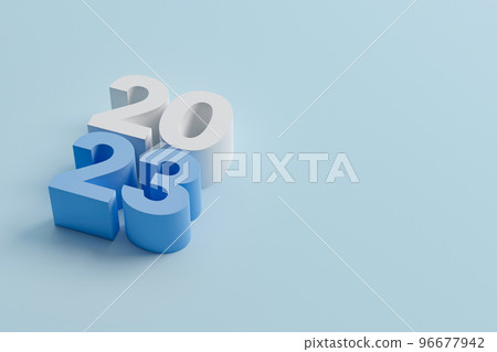Happy new year 2023. New year resolution 2023. 3d render illustration 96677942