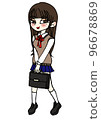 穿校服的女孩 96678869