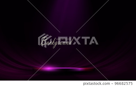 Dark purple illustration with round podium and glitter 96682575