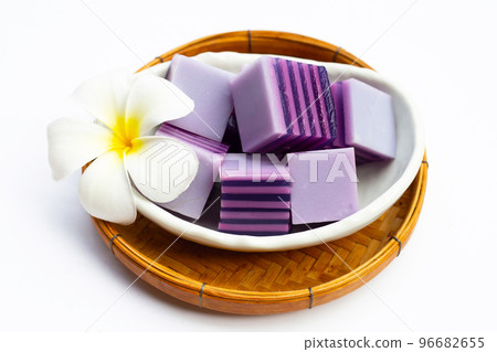 Butterfly pea and coconut milk jelly Butterfly pea and coconut milk jelly 96682655