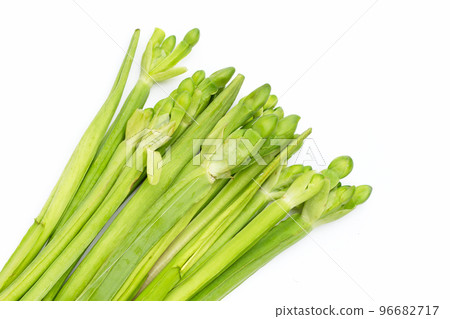 Limnocharis flava on white background. Limnocharis flava on white background. 96682717