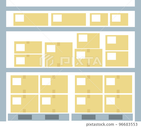 Shelves full of goods in a warehouse Shelves full of goods in a warehouse 96683553