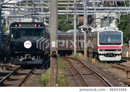 Black Yamanote Line E235 Series Tou 15 formation and 209 Series 500 series Keyo 34 formation Keiyo Line Black Yamanote Line E235 Series Tou 15 formation and 209 Series 500 series Keyo 34 formation Keiyo Line 96683866