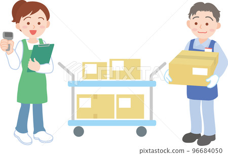 Worker _ sorting picking _ men and women _ picking cart 96684050