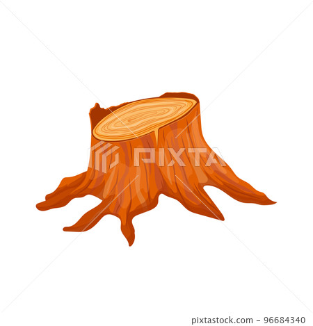 stump wood cartoon vector illustration 96684340