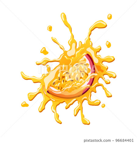 passion fruit juice cartoon vector illustration 96684401