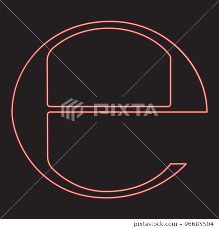 Neon estimated sign e mark symbol e red color vector illustration image flat style Neon estimated sign e mark symbol e red color vector illustration image flat style 96685504