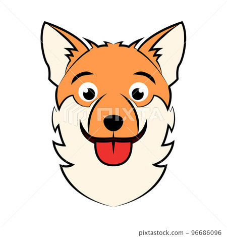 color image of corgi puppy dog head. Good use for symbol, mascot, icon, avatar, tattoo, T Shirt design, logo or any design color image of corgi puppy dog head. Good use for symbol, mascot, icon, avatar, tattoo, T Shirt design, logo or any design 96686096