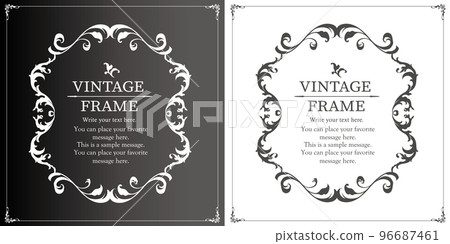 Fashionable frame. Design template. A set of gorgeous foreheads. Fashionable frame. Design template. A set of gorgeous foreheads. 96687461